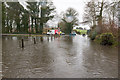 Flood at eastern end of Hazeley Road