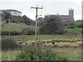 Powerlines crossing the N52 Quoile Marshes