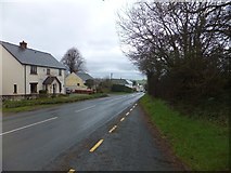 SX7592 : The main road through Crockernwell by David Smith