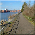 Footpath on the east side of Atlantic Wharf, Cardiff