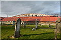 Sheds beside cemetery in Cotherstone