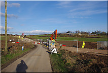 SD4663 : Temporary access road, Folly Lane by Ian Taylor