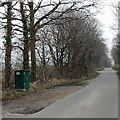SN7402 : Dark green roadside cabinet, Tyn y Cwm Lane south of Rhos by Jaggery
