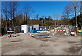 SO6106 : Roadworks site office in Whitecroft by Jaggery