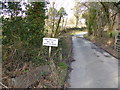 Sign on a rural lane near Llanbrynmair