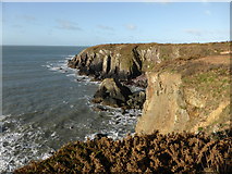 SM7423 : Part of the Pembrokeshire coast near St. David's by Jeremy Bolwell
