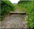 ST5887 : Slab across a track to a field gate near Elberton by Jaggery