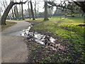 Water on path in Christchurch Park