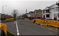 Yellow barriers alongside Tyn Yr Heol Road, Bryncoch