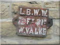 Sowerby Bridge Local Board Water Works valve marker plate