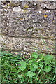 Benchmark on stone bridge parapet, Monument Road