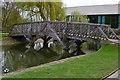 SK3487 : Bridge over pond in Weston Park by David Martin