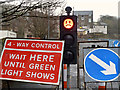 A traffic light control at Galashiels