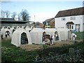 Montb?liarde calves and shelters, Obelisk Farm, Nuthurst