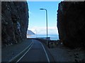 SH7478 : National cycle route 5 skirts around the cliff at Penmaen-bach Point by Steve  Fareham
