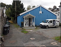 SD4097 : Blue corrugated metal building, Bowness-on-Windermere by Jaggery