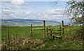 Stile and footpath on Black Horse Hill