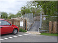 SK8139 : Temporary footpath, Bottesford Station by Alan Murray-Rust