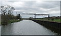 Pipe bridge across the River Dun Navigation and the River Don