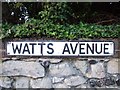 Vintage street nameplate, Watts Avenue, Rochester