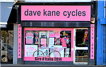J3773 : Giro d'Italia bicycle shop, Ballyhackamore, Belfast - April 2014(1) by Albert Bridge