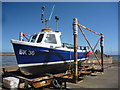 NU1241 : Berwick Registered Fishing Boats : BK36 On The Slipway At Lindisfarne by Richard West