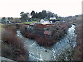 White water at a river and stream confluence in Rhymney