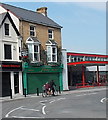 Three on a tandem in Bridgend town centre