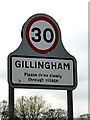 TM4191 : Gillingham Village Name sign on Gillingham Dam by Geographer