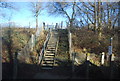 Footpath coming down into the railway cutting