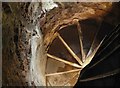 NS5262 : Crookston Castle: spiral staircase by Lairich Rig