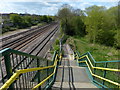 Footbridge and railway lines in Melton Mowbray