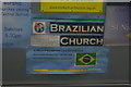 TQ2564 : Sign for Brazilian Presbyterian church, Trinity Church, Sutton by Christopher Hilton
