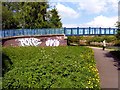 Graffiti on footbridge over Leeds to Liverpool canal