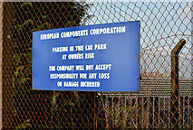J4374 : Old European Components Corporation sign, Dundonald by Albert Bridge