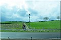 Farm access lane seen from the A1 dual carriageway