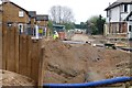 Tram line construction beside Greenwood Court