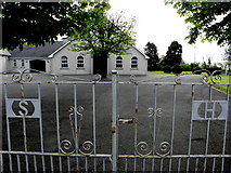 H7679 : Entrance gates, Orritor Presbyterian Church by Kenneth  Allen