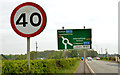 J2184 : Speed limit sign, Templepatrick (May 2014) by Albert Bridge
