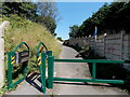 Barrier across a cycle route and footpath, Nant-y-Bwch, Tredegar