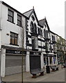 Black and white building in Commercial Street Aberdare