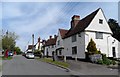 Rose and Crown pub and Lower North Street, Hundon