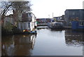 Boathouses moored