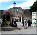 SO5074 : Cannon and tourists in Castle Square, Ludlow by Jaggery