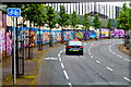 Belfast -" Peace Line" along Cupar Way between Falls & Shankill Road Areas