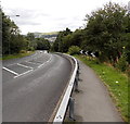 Roadside barrier on a bend in the road from Beaufort to Ebbw Vale