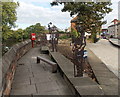 Three 2-dimensional steel figures in Shrewsbury