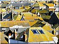 Lichened rooftops in St Ives