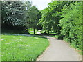 Footpath across Rein Park - viewed from Kentmere Avenue