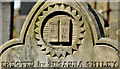 J4173 : Smiley headstone, St Elizabeth's graveyard, Dundonald by Albert Bridge